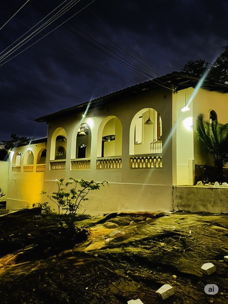 Fachada à noite